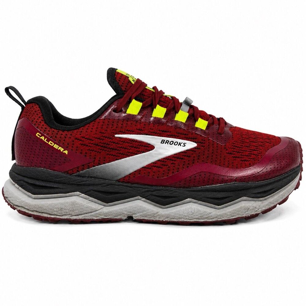Brooks Caldera 5 Mens 10 D Red Black Trail Running Shoes 110354-1D-631